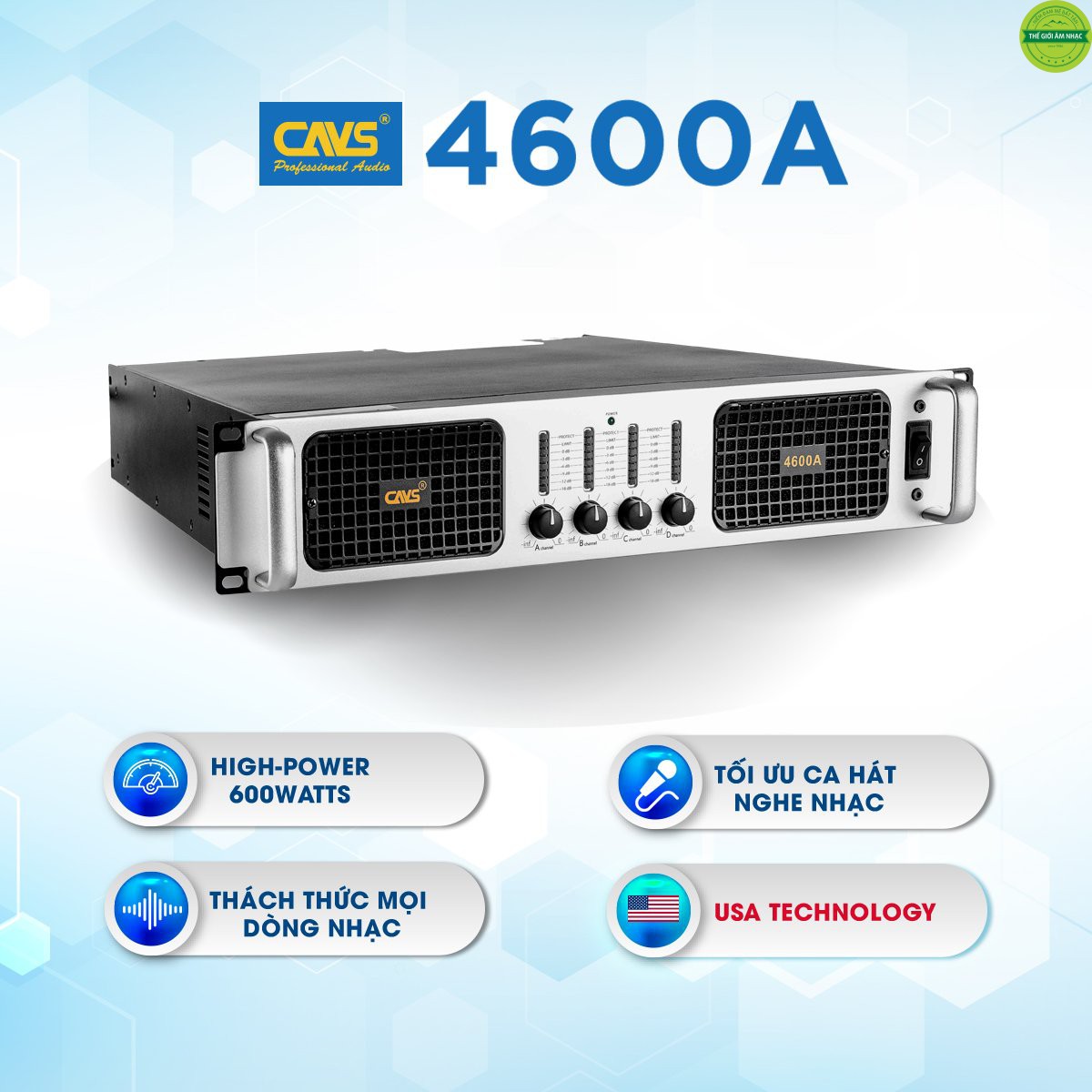 Main CAVS 4600A – Cục Đẩy Công Suất  4 kênh cao cấp